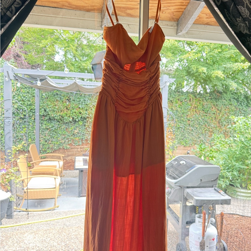Elegant Orange Maxi Dress